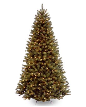 National Tree Company 9Ft North Valley Spruce Tree With Clear Lights