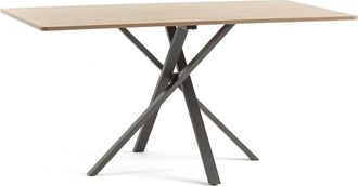 Siediti Fuori e Dentro Mesa rectangular 150x90 cm con patas met&aacute;licas y tablero efecto madera