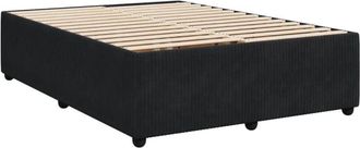 vidaXL Estructura De Cama Sin Colch&oacute;n Terciopelo Negro 140x190 Cm Vidaxl