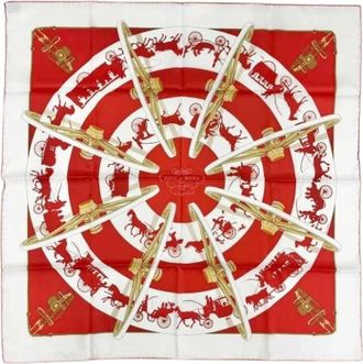 Herm&egrave;s Pre-owned Vintage Silk Scarf - - Pre-owned - Donna - Rosso - ONE SIZE
