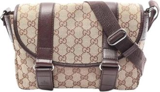 Gucci Pre-owned GG Canvas Schoudertas - Dames - Vintage Schoudertas - Bruin - ONE Size - Leer - Vintage