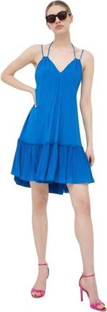Beatrice .B Vestido Mini Plisado - Dresses - Mujer - Azul - L