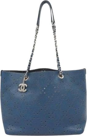 Chanel Pre-owned Tote Bags, female, Blue, Size: ONE SIZE Pre-owned Vintage Tote Bag