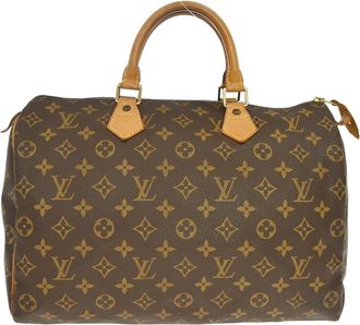 Louis Vuitton Speedy Handbag Monogram Canvas Brown Canvas Handbag (Pre-Owned)