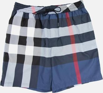 Burberry Mens Burberry Guildes Check Shorts Blue - Size: 32/30/31