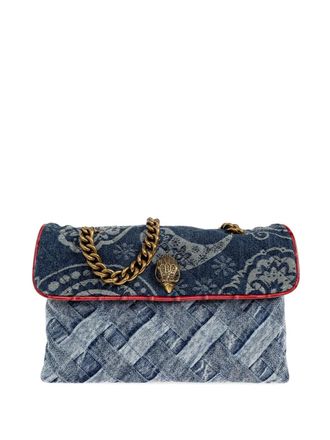 Kurt Geiger Kensington paisley-print chain shoulder bag - Blue