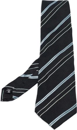 Emporio Armani Cravatta a righe in seta - Nero