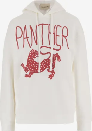 Valentino Womens Cotton Sweatshirt With Print White Top
