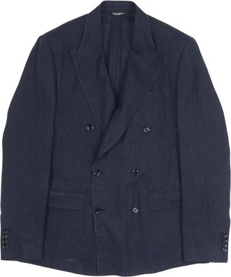 Dolce & Gabbana Double-breasted Tailored Blazer - Heren - Blazers - Blauw - L - Leer - Jassen