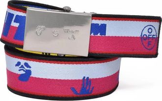Off-white Polyethylene Belt - Fuchsia/Yellow