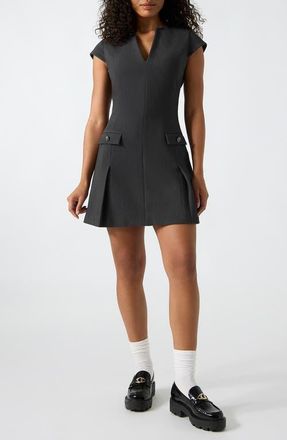 Guess Joandra Pleated Minidress in Dark Grey Melange at Nordstrom, Size X-Small