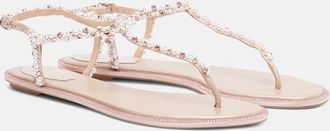 Rene Caovilla Sandali infradito Diana in raso con cristalli