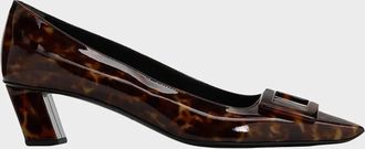 Roger Vivier Belle Vivier 45MM Tortoiseshell-Print Patent Leather Pumps