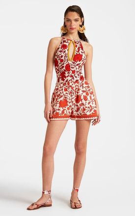 La DoubleJ Pull-Up Shorts in Dragonflower Mini Red at Nordstrom, Size X-Large Short