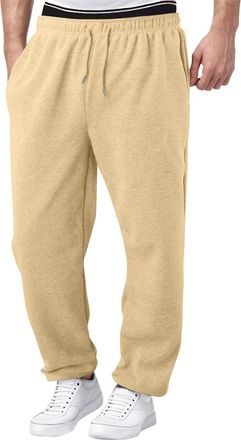 Generic Mens Fleece Jogging Bottoms Pants Trousers Casual Mens Classic Open Hem Jog Sweatpants Wide Straight Leg Pants Joggers Workout High Waisted Yoga Pocke