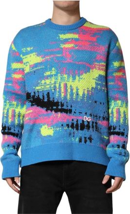 Dolce & Gabbana Trui met ronde hals - Heren - Ronde hals truien - Veelkleurig - M - Truien & Vesten