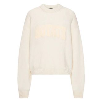 Rotate Rotate Birger Christensen, Truien & Vesten, Dames, Beige, XS, Wol, Crewneck Trui Cr&egrave;me