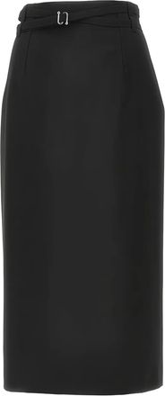 Sportmax Midi-rok met ceintuur - Blauw