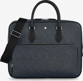 Montblanc Aktentasche aus Saffianoleder Sartorial Tweed Blue Medium