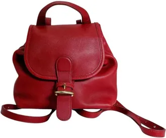 Coach Red Color Leather Backpack (Pre-Owned)