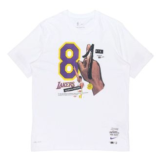 Nike Mens Nike Kobe 81 Commemorate Printing Quick Dry Short Sleeve White T-Shirt DA8233-100