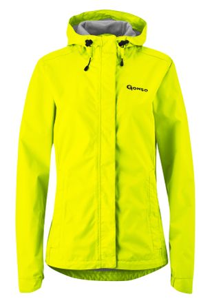 Gonso Fahrradjacke GONSO Sura Light, Damen, Gr. 34, gelb, 100% Polyester, Jacken Fahrradjacke, Damen Regenjacke wind- und wasserdicht, Radjacke mit Kapuze