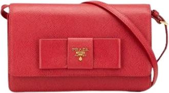 Prada Pre-owned Wallet on Strap - Dames - Vintage Schoudertas - Rood - ONE Size - Leer - Vintage