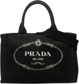Prada Pre-owned Canvas Satchel - Dames - Vintage Shopper - Zwart - ONE Size - Vintage
