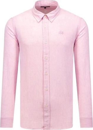 La Martina Heren, Overhemden, Roze, Maat: XL Leer