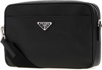 Prada Mens Black Leather Clutch Nero Borse A Mano