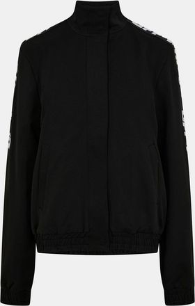 Off-white Womens Off White Regular Fit Funnel Neck Lettering Jacket in Black - Size 10 UK