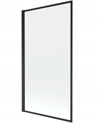 Desconocido Desconocido - Mampara De Ba&ntilde;era 1 Hoja Vidrio Transparente, 80x140 Cm, Perfil Negro