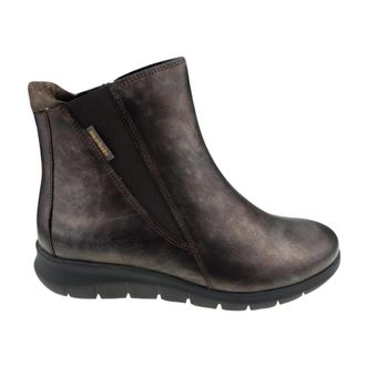 Mephisto Comfortabele Leren Enkellaarzen - Dames - Enkellaarsjes - Bruin - 37 EU - Leer - Schoenen