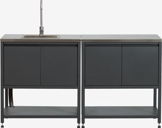 Sklum Cocina Modular De Exterior De 2 Piezas Con Fregadero Y Almacenaje En Acero Savona Sklum