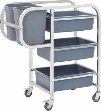 vidaXL Vidaxl - Carrito de cocina con recipientes de plástico 82x43,5x93 cm