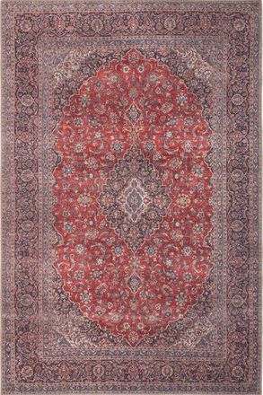 Kukoon Red Navy Blue Persian Style Non Slip Washable Low Pile Rug | Size: 240 cm x 330 cm