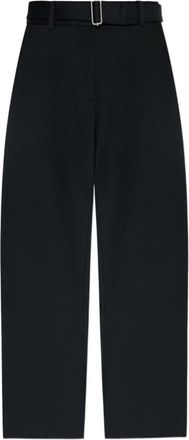 STUDIO NICHOLSON Wide Leg Broek met Riem - Dames - Wijde Broeken - Zwart - S - Leer - Broeken