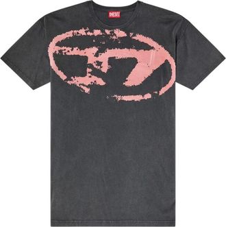 Diesel Relaxed Fit katoenen T-shirt met distressed logo - Heren - T-shirts - Zwart - XS - Katoen - Tops