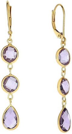 Tresorra 14K Yellow Gold Amethyst Drop Earrings