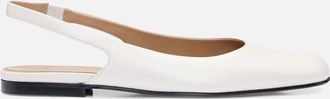 HUGO BOSS Womens Leather Ballet Flats - Cream - Size: 3