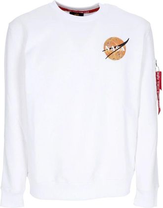 Alpha Industries Nasa Davinci Wit Crewneck Sweatshirt - Heren - Sweatshirts - Wit - M - Katoen - Hoodies & sweatvesten