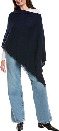 Amicale Cashmere Fringe Jersey Asymmetrical Cashmere Poncho