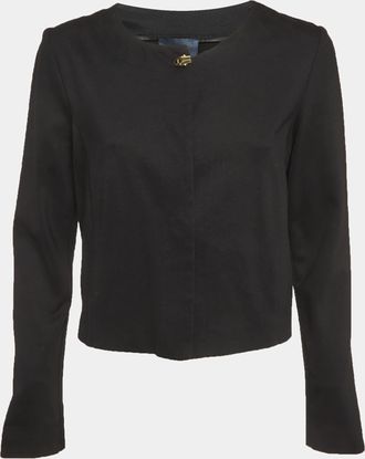 Roberto Cavalli Cavalli Class Black Jersey Knit Button Front Jacket