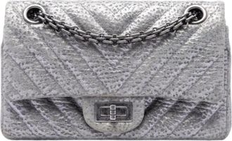 Chanel Pre-owned Vintage Double Flap Shoulder Bag - Dames - Vintage Schoudertas - Grijs - ONE Size - Leer - Vintage