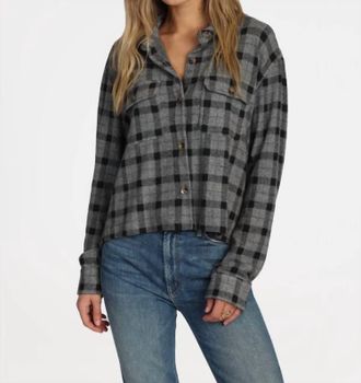 Dylan Crop Shirt Jacket In Black