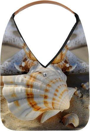 Generic Beach Shell Reusable Lightweight Grocery Bags - Foldable Into Compact Pouch, Washable & Sturdy, Multipurpose for Shopping and Travel