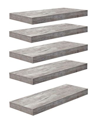 Sorbus Set Of 5 Wall Mounted Floating Shelves