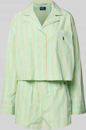 Polo Ralph Lauren Comfort Fit Pyjama aus reiner Baumwolle Modell SHIRTING STRIPES in Hellgruen, Gr&ouml;&szlig;e XXL