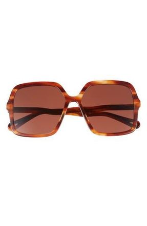 Chlo&eacute; Core 58mm Square Sunglasses in Havana Havana Brown at Nordstrom Rack
