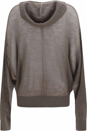 Rick Owens Womens Gray Cashmere Hoodie Clothing